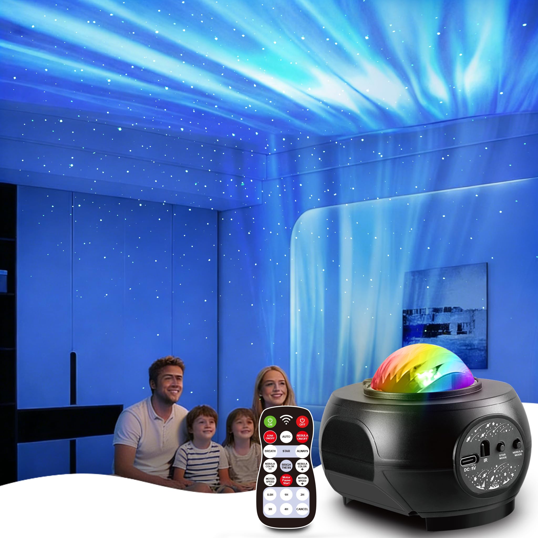 Northern Lights Aurora Projector with Remote, LED Starry Night
